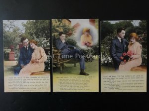 WW1 TAKE ME BACK TO THE GARDEN OF LOVE Song Cards set of 3 No 4834 1/2/3