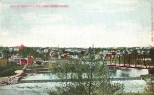 Vintage Postcard 1910's View of Janesville From Lower Bridge Wisconsin WI