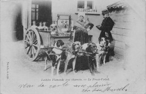 Belgium 1900 Laitiere flamande charrette Proces Verbal Policeman postcard B914
