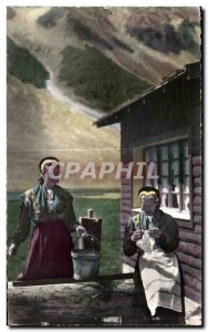 Old Postcard Costumes Savoyards The Waitresses Du Chalet Savoyard Folklore Co...