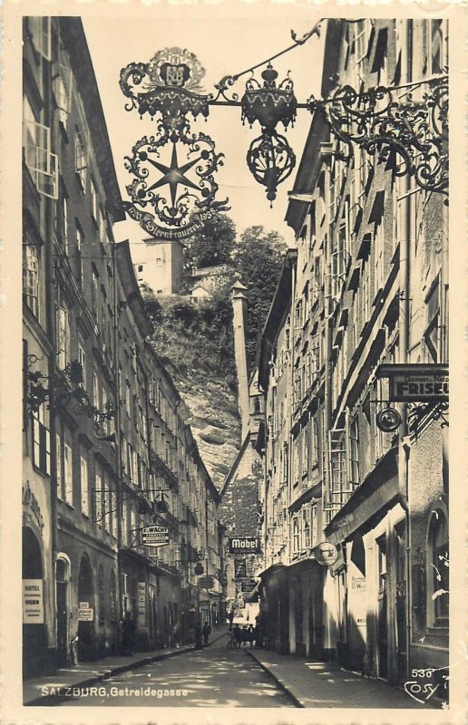 Austria Salzburg Getreidegasse main shopping street view Postcard