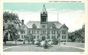 L.O.P. County Courthouse Madison Minnesota MN White Border