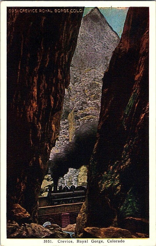 Crevice Royal Gorge Colorado Vintage Postcard Standard View Card 