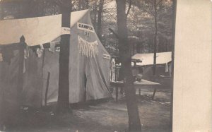 Grand Rapids Michigan Camp Eat  Tent Camping Scene Real Photo Postcard AA74431