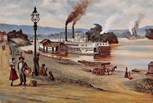 Marietta Wharf River Steamship, Excursion Boat Painting Ferry Boat Ship 