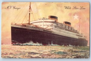 Prague Czech Republic Postcard M.V. Georgie White Star Line c1950's Vintage