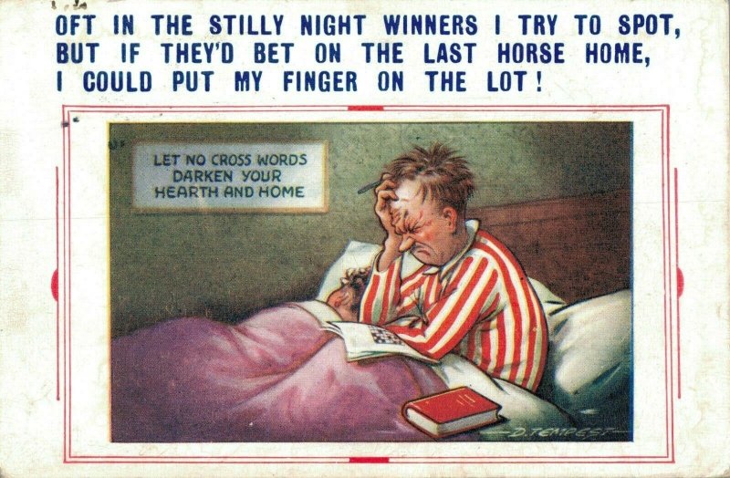 Oft In The Stilly Night Winners I Try To Spot Vintage Comic Postcard 06.32