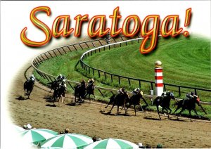 Saratoga Springs, NY New York  SARATOGA RACE TRACK  Horse Racing  4X6 Postcard