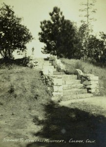 C.1910-20 RPPC Stairway to Marshall Monument, Coloma, CA. Vintage Postcard P101