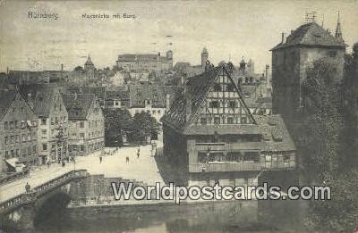 Nurnberg Germany, Deutschland Postcard Maxburcke mit Burg  Maxburcke mit Burg