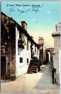 A Novel Flower Garden Saint George Bermuda Postcard