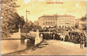 Sweden Gothenburg Vasabron Göteborg Vintage Postcard C212
