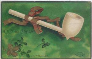 Sgnd - Ellen Clapsaddle - St Patricks Day - Pipe/Shamrocks