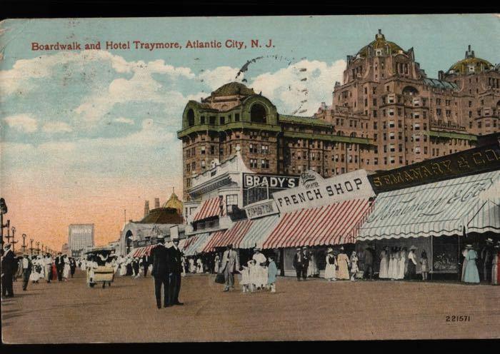 Atlantic City NJ Boardwalk Hotel Traymore Semanary Murad Cigarettes Postcard B06