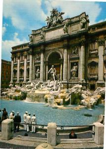 Old Vintage Postcards Treva Fountain Rome #1506A