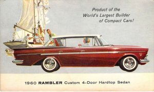 Beautiful Early Am.Motors,1960 Rambler Custom 4 door,Dealership Adv,Old Postcard