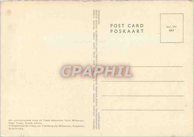 Modern Postcard Cape Town South Africa Year Uninterrupted view of Table Mount...