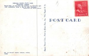 VINTAGE POSTCARD INDIANA STATE PARK CHESTERTON INDIANA ROWS OF CLASSIC CARS 1960