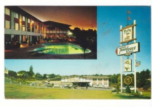 Tally-Ho TraveLodge Motel, Nanaimo, BC, Vintage 1978 Chrome Split View Postcard