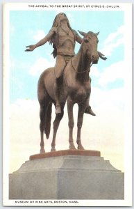 Vintage Boston MA Museum of Fine Arts Appeal to Great Spirit Dallin Statue PC