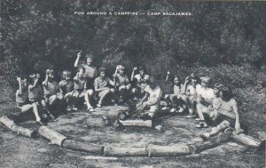 Fun Around A Campfire Camp Sacajawea Boone Iowa Artvue