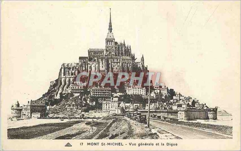 Old Postcard Mont Saint Michel Vue Generale and La Digue