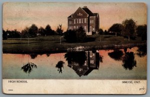 Postcard Simcoe Ontario c1909 High School Warwick Bros