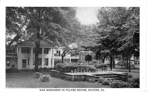 War Monument in Village Square Milford, Pennsylvania PA  