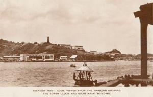 Steamer Point Aden Harbour View Real Photo Arabic Postcard