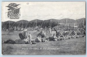 St. Joseph Missouri Postcard Troops Military Tournament United States Army c1908