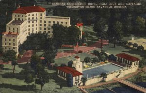 Savannah Georgia GA General Oglethorpe Hotel Linen Vintage Postcard