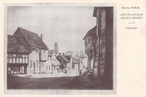 Kersey Suffolk Etching Alfred Blundell Old Painting Postcard