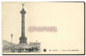 Old Postcard Paris Bastille Square