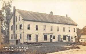 East Arlington VT Colonial Theatre Barber Ice Cream Meat Market RPPC  Postcard