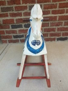 Early 1940's Antique Buddo The Happi-Time Rocking White Horse Sears Roebuck  