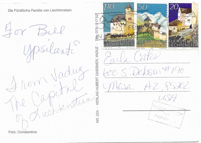 Liechtenstein Furstliche Familie.  Used with postage. Nice stamps.