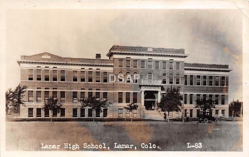 C65/ Lamar Colorado Co Real Photo RPPC Postcard c1930 Lamar High School