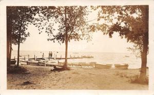 C35/ Houghton Lake Heights Michigan Mi Real Photo RPPC Postcard 1929 Boat Dock