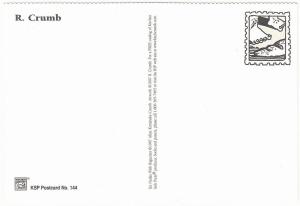 R. Crumb Nude with Baguette Risque Cartoon Postcard