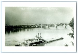 1928 UCV Reunion Paddle Wheeler Main Street Bridge AR Reprint Postcard