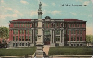 Postcard High School Davenport Iowa IA