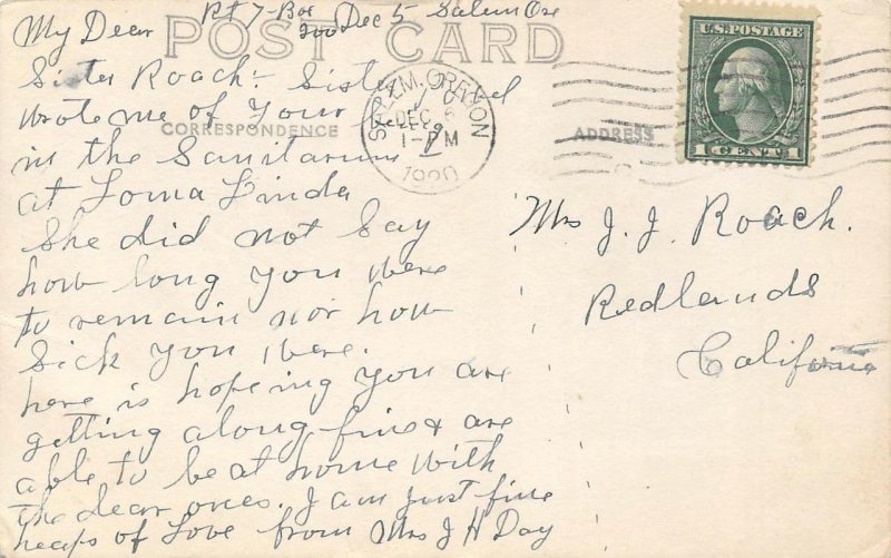 RPPC SALEM, OREGON From Capitol Dome Marion County 1920 Vintage Photo Postcard