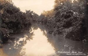 North Vernon Indiana Muscatatuck Above Dam Real Photo Antique Postcard K93136