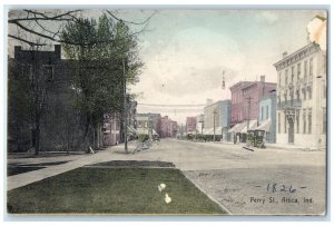 1906 Perry St. Exterior View Building Attica Indiana IN Vintage Antique Postcard