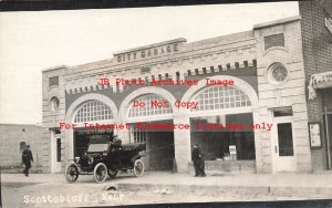 NE, Scottsbluff, Nebraska, RPPC, City Garage, Early Auto, T.O. Deutsch Land Co