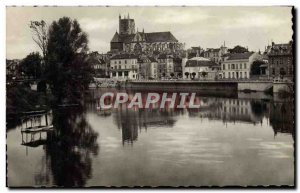Modern Postcard Meaux Cathedral and the Marne taken to the New Bridge