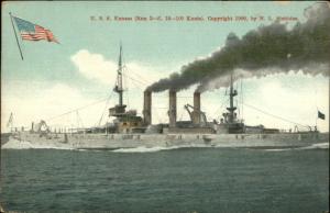 US Navy Battleship USS Kansas N.L. Stebbins c1910 Postcard
