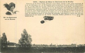 C-1910 Early Aviation Barone La Roche Woman Aviator Postcard 22-8053 