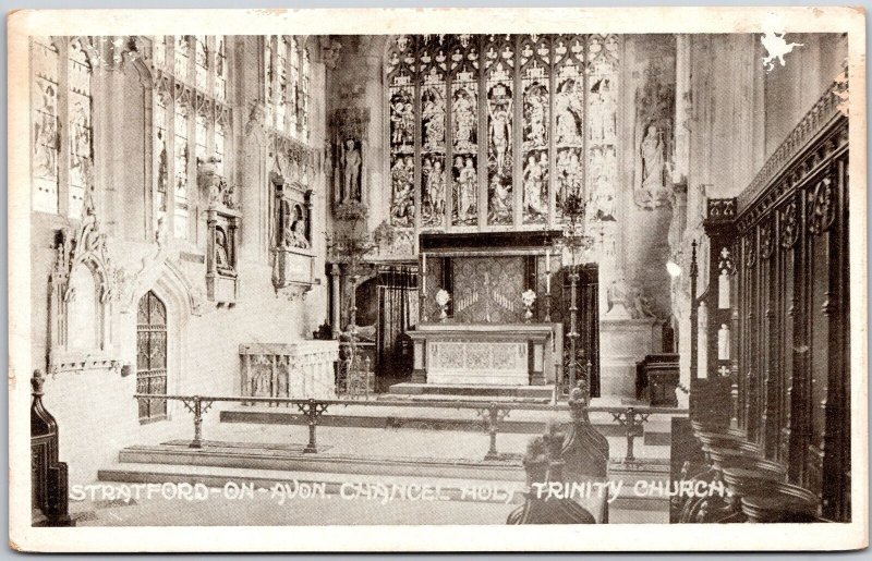 Stratford-On-Avon England Chancel Holy Trinity Church Parish Postcard
