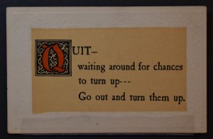 QUIT - waiting around for chances to turn up - Towanda, PA 1911 Flag Cancel